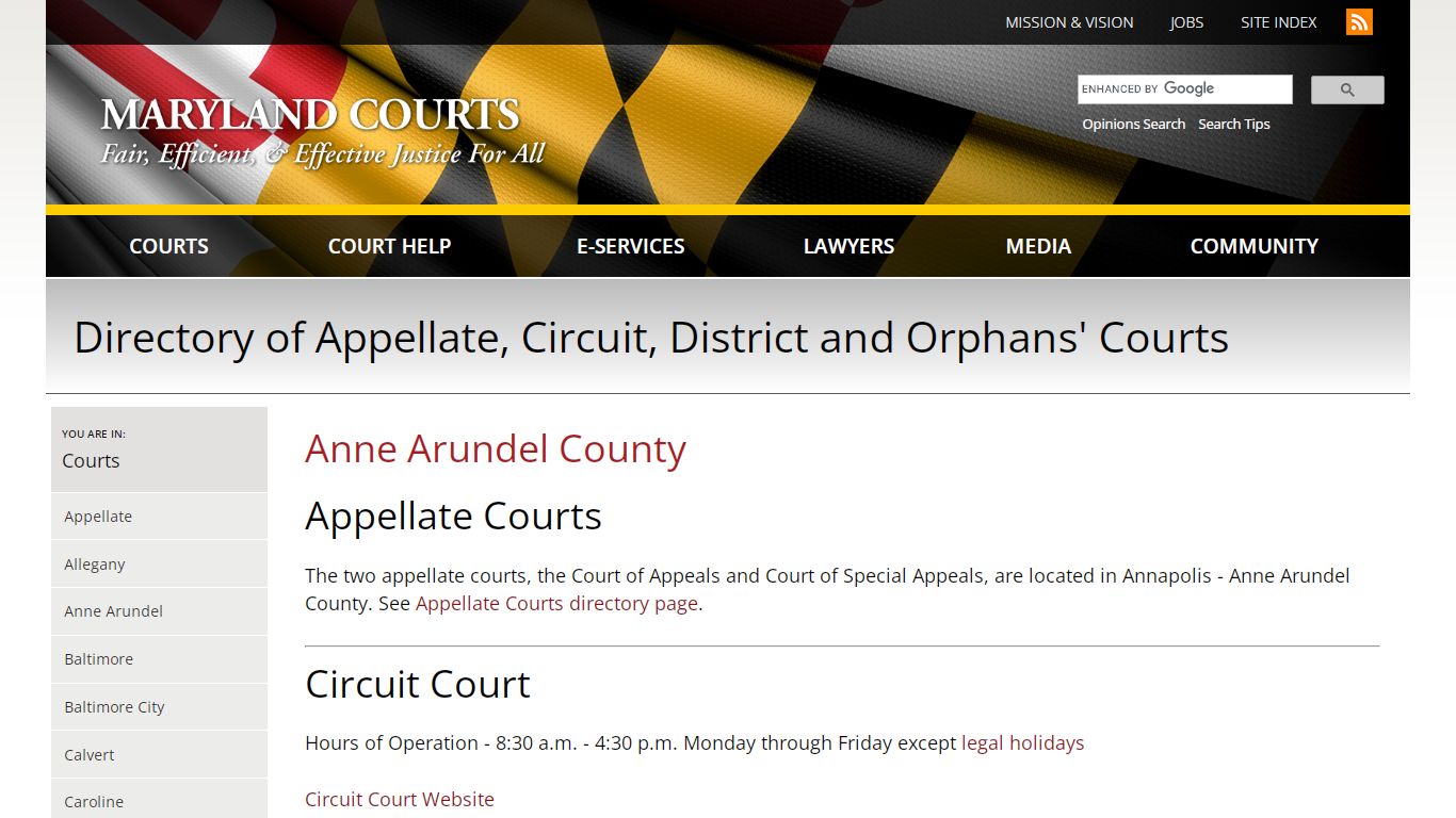 Anne Arundel County | Maryland Courts